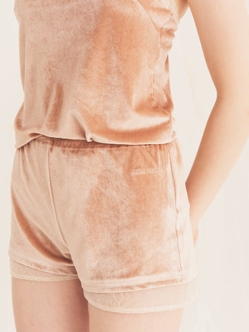 milky velour shorts
