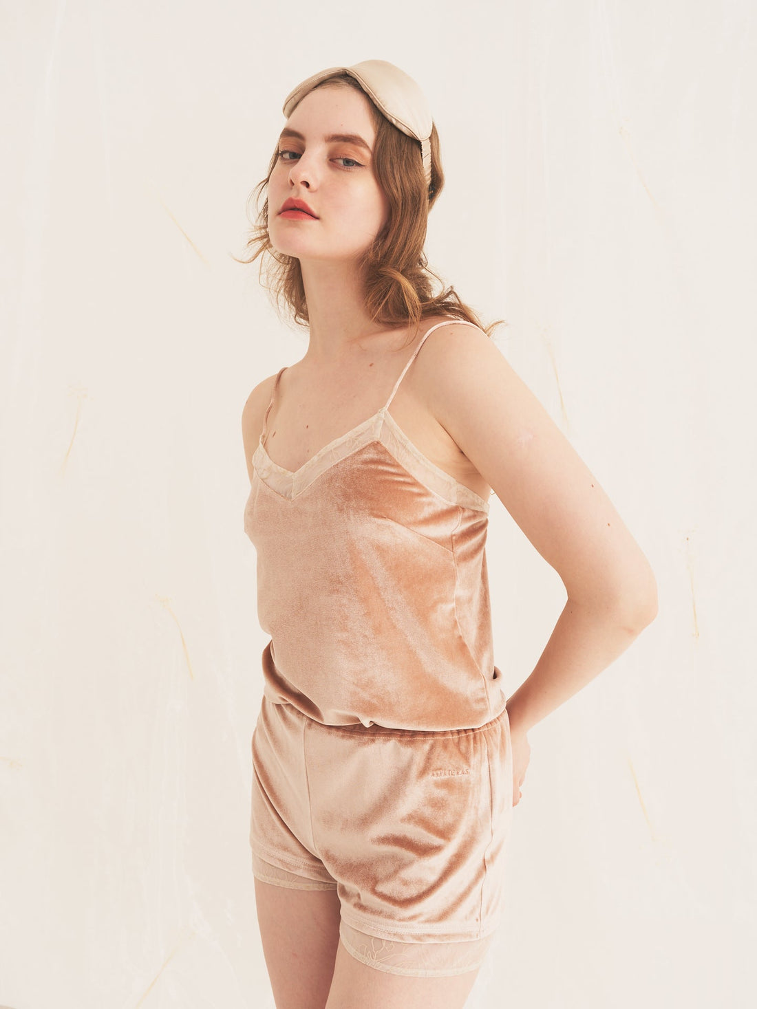 milky velour shorts