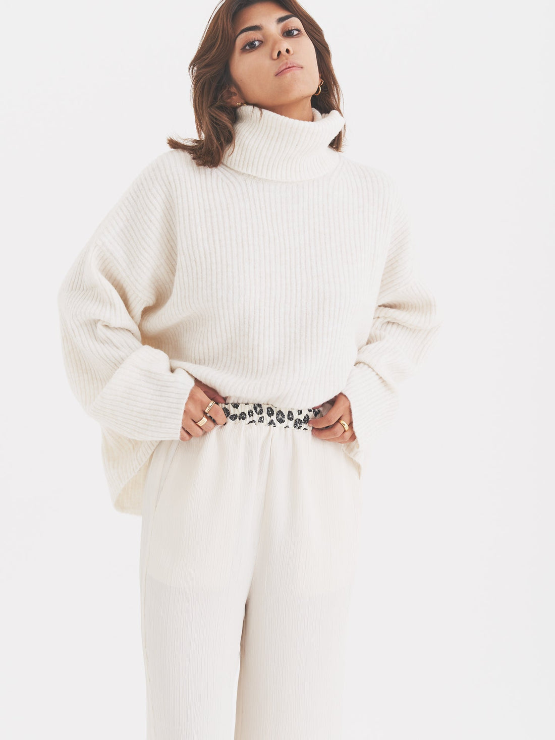 chiffon pleats pants