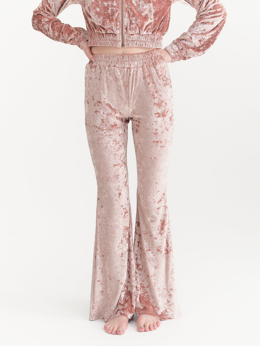 luxe velour stretch flare pants