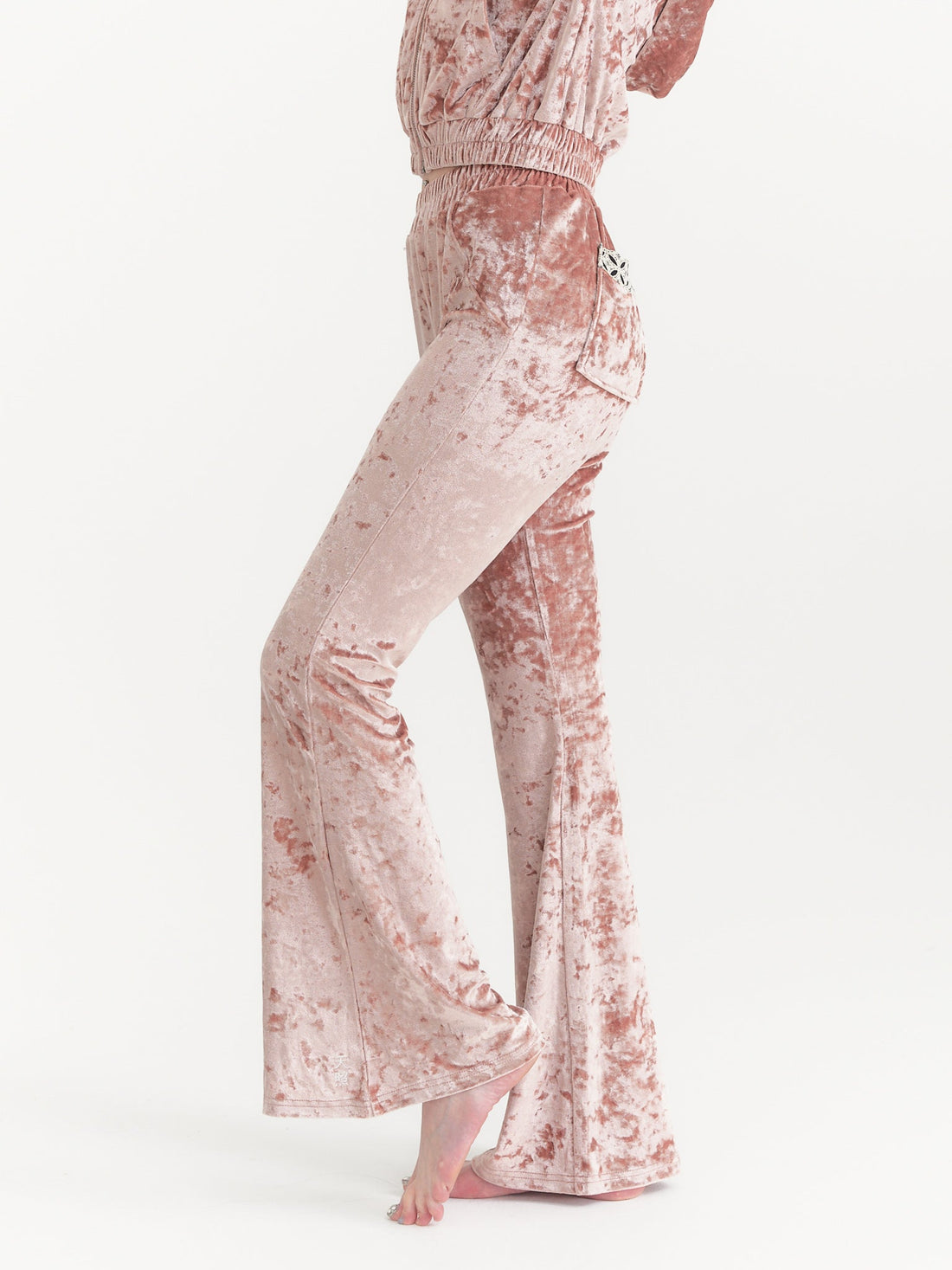 luxe velour stretch flare pants