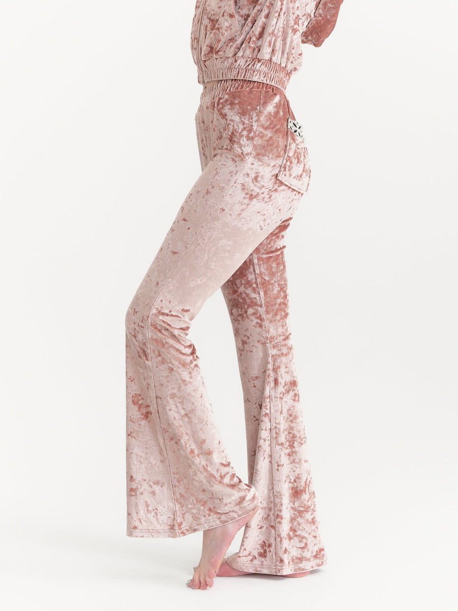 luxe velour stretch flare pants