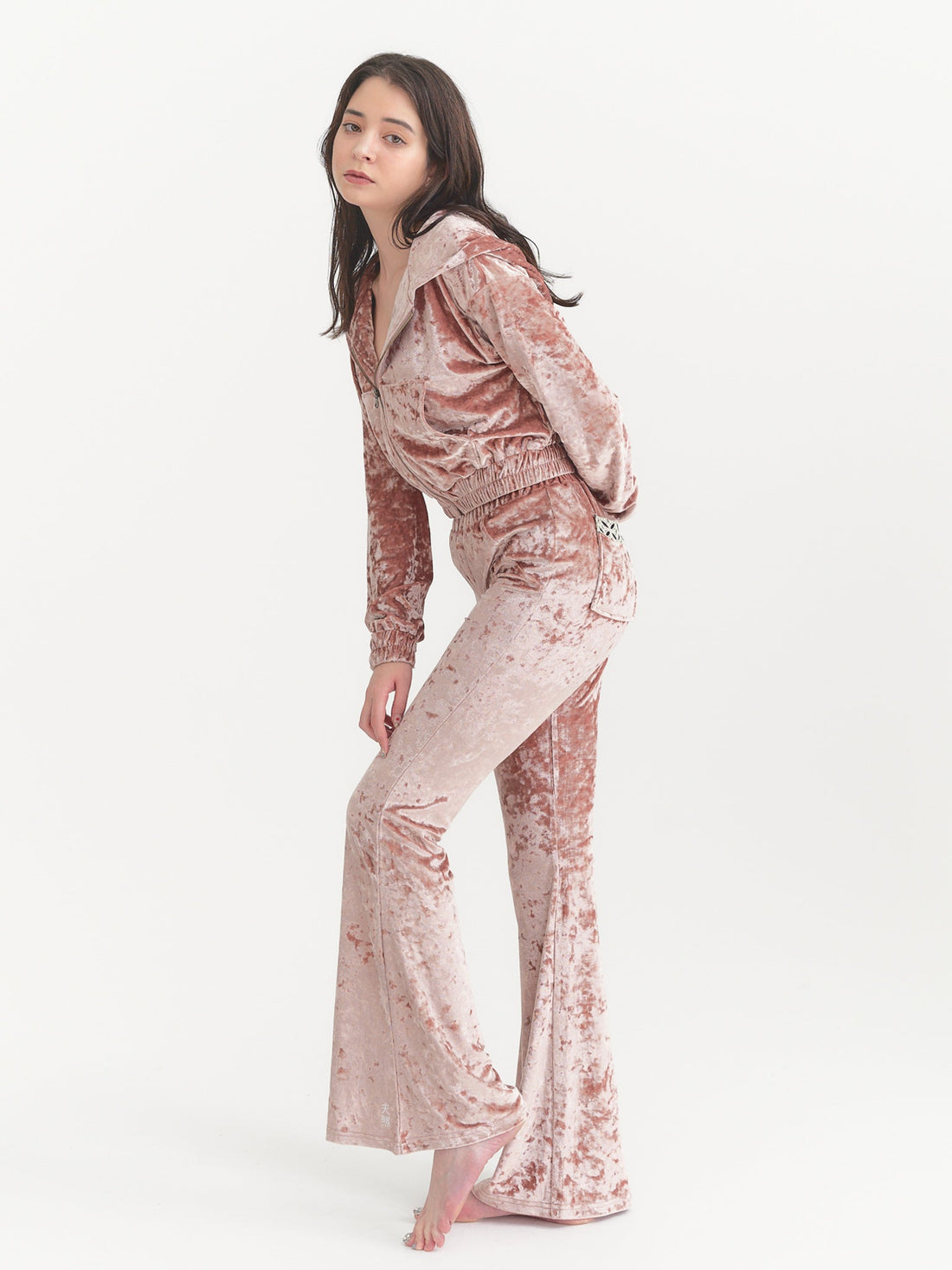 luxe velour stretch flare pants