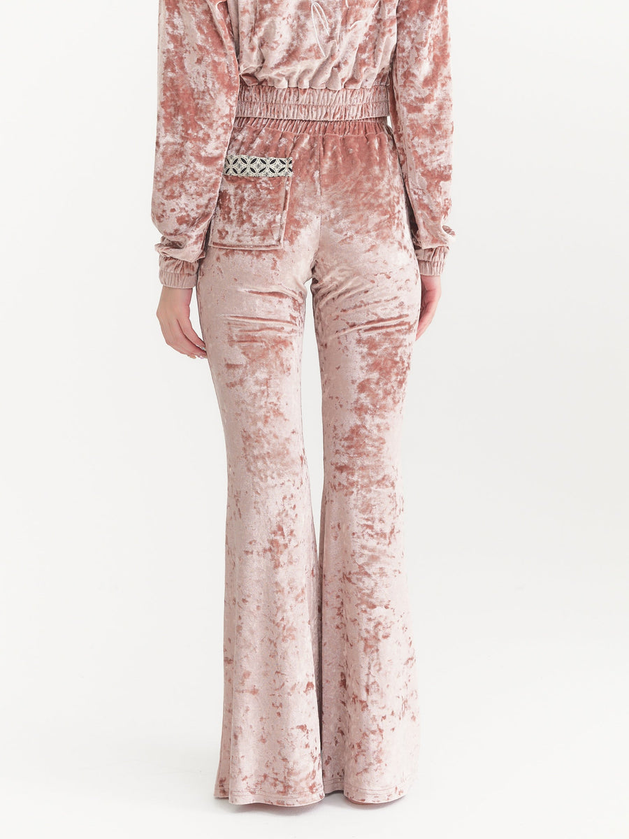 luxe velour stretch flare pants
