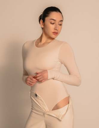 AuraFit Padded Bodysuit / 胡粉(off white)