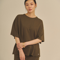 Relaxed Graceful Silhouette Tee / 松葉(khaki)