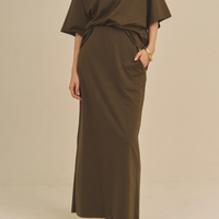 Gentle Line Lounge Skirt / 松葉(khaki)