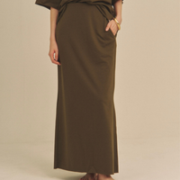 Gentle Line Lounge Skirt / 松葉(khaki)