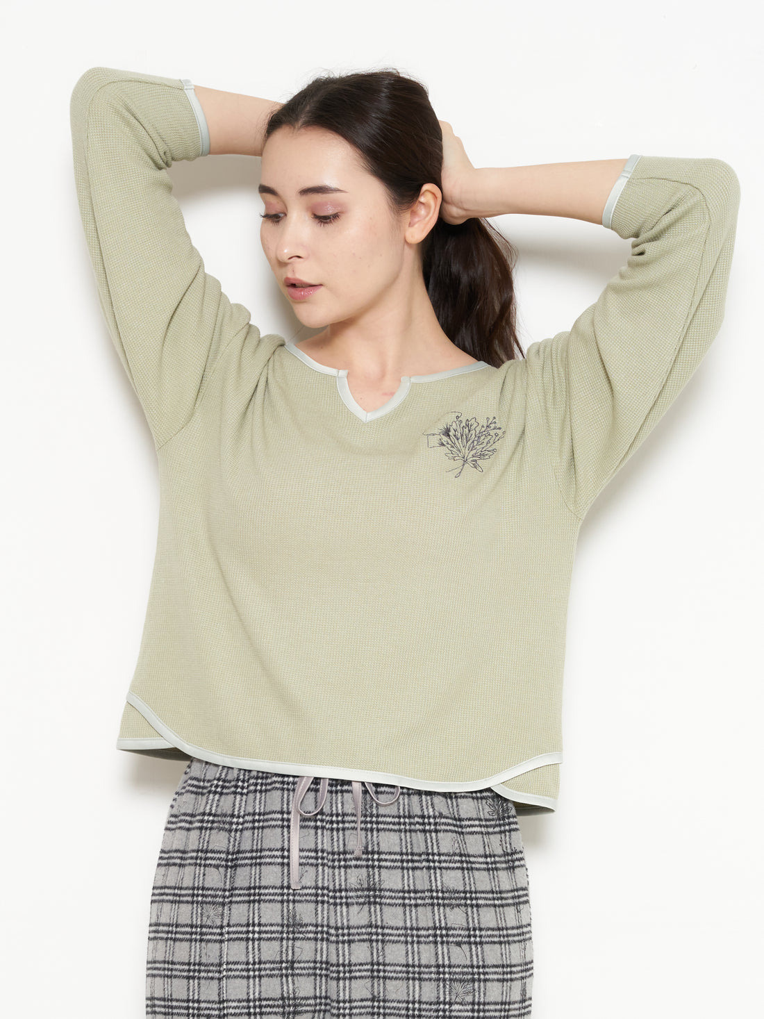 waffle sleeve top