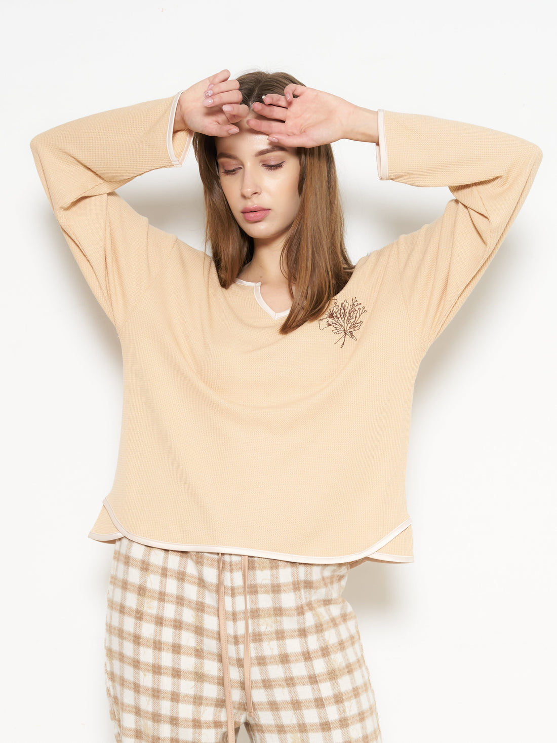 waffle sleeve top