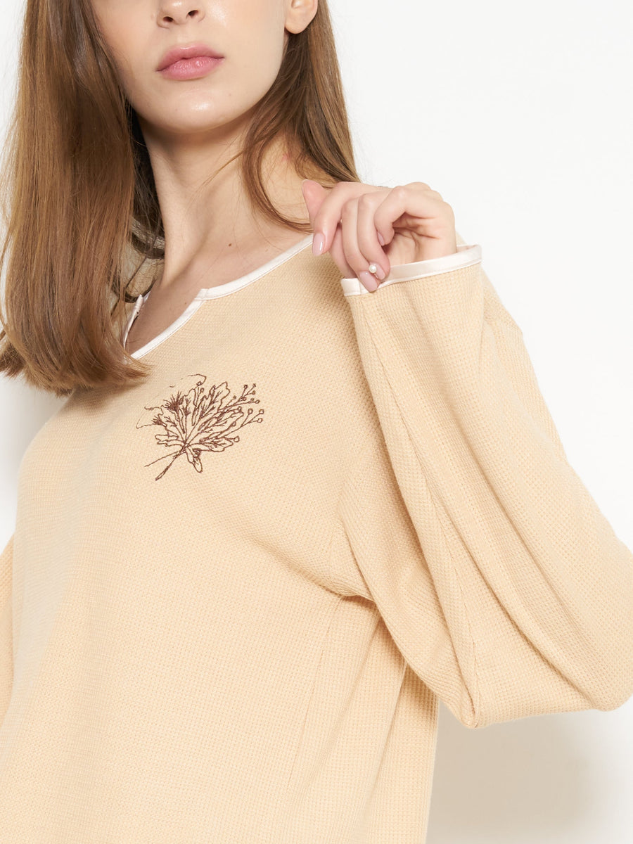 waffle sleeve top