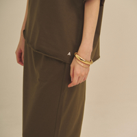 Gentle Line Lounge Skirt / 松葉(khaki)