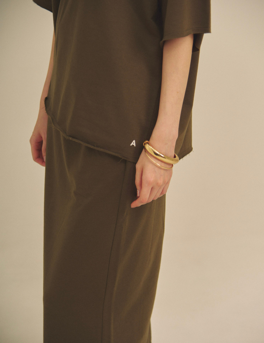 Gentle Line Lounge Skirt / 松葉(khaki)