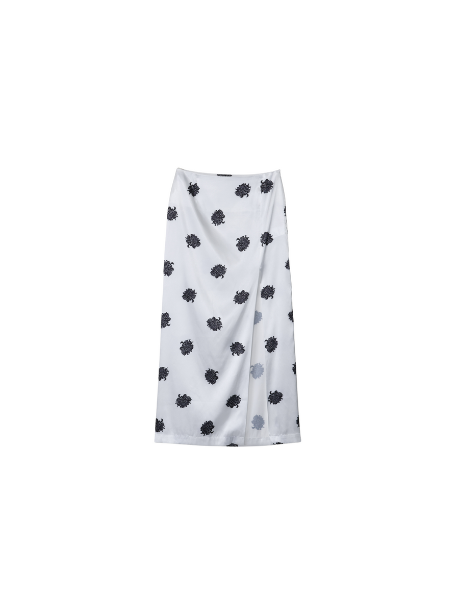 Serene Satin Style Up Skirt / Gofun(White)