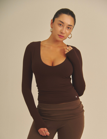 Aurafit V-Line Padded Longsleeve / 焦茶(dark brown)