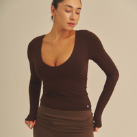 Aurafit V-Line Padded Longsleeve / 焦茶(dark brown)