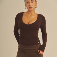 Aurafit V-Line Padded Longsleeve / 焦茶(dark brown)