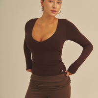 Aurafit V-Line Padded Longsleeve / 焦茶(dark brown)