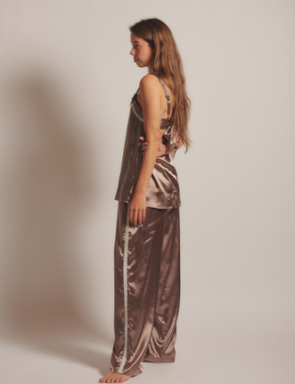 Sunlit Winery Silky Pants / 枯茶(brown)