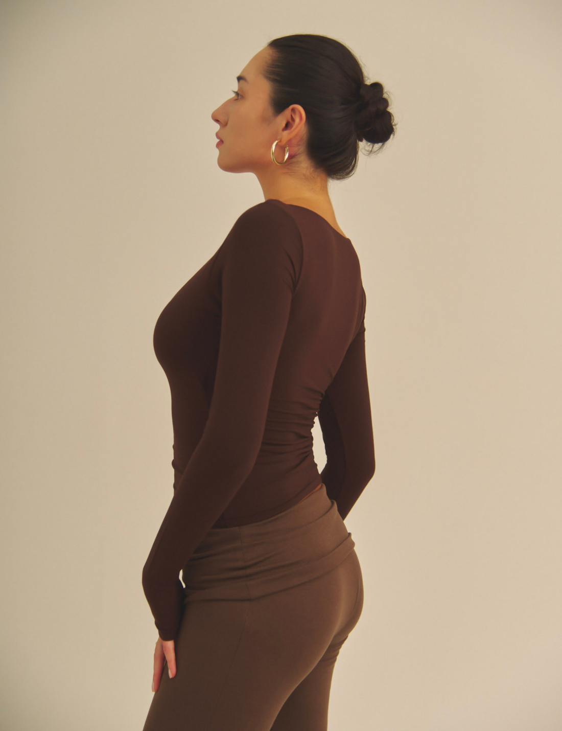 Aurafit V-Line Padded Longsleeve / 焦茶(dark brown)