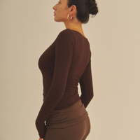 Aurafit V-Line Padded Longsleeve / 焦茶(dark brown)