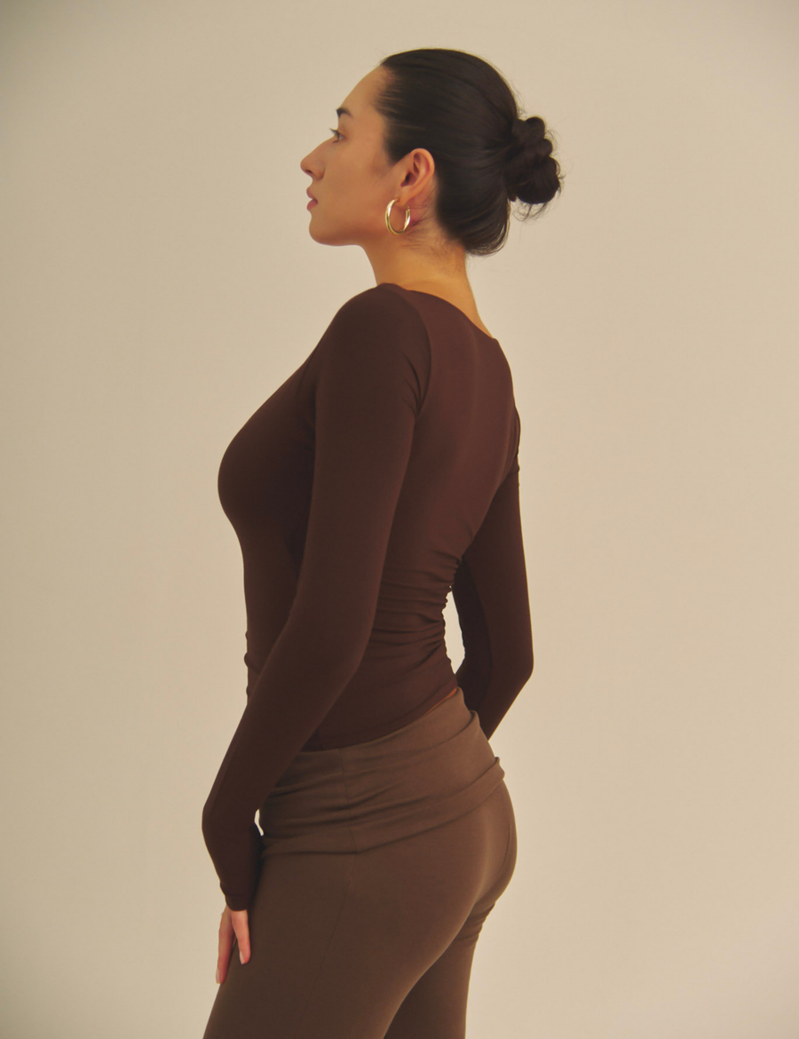 Aurafit V-Line Padded Longsleeve / 焦茶(dark brown)