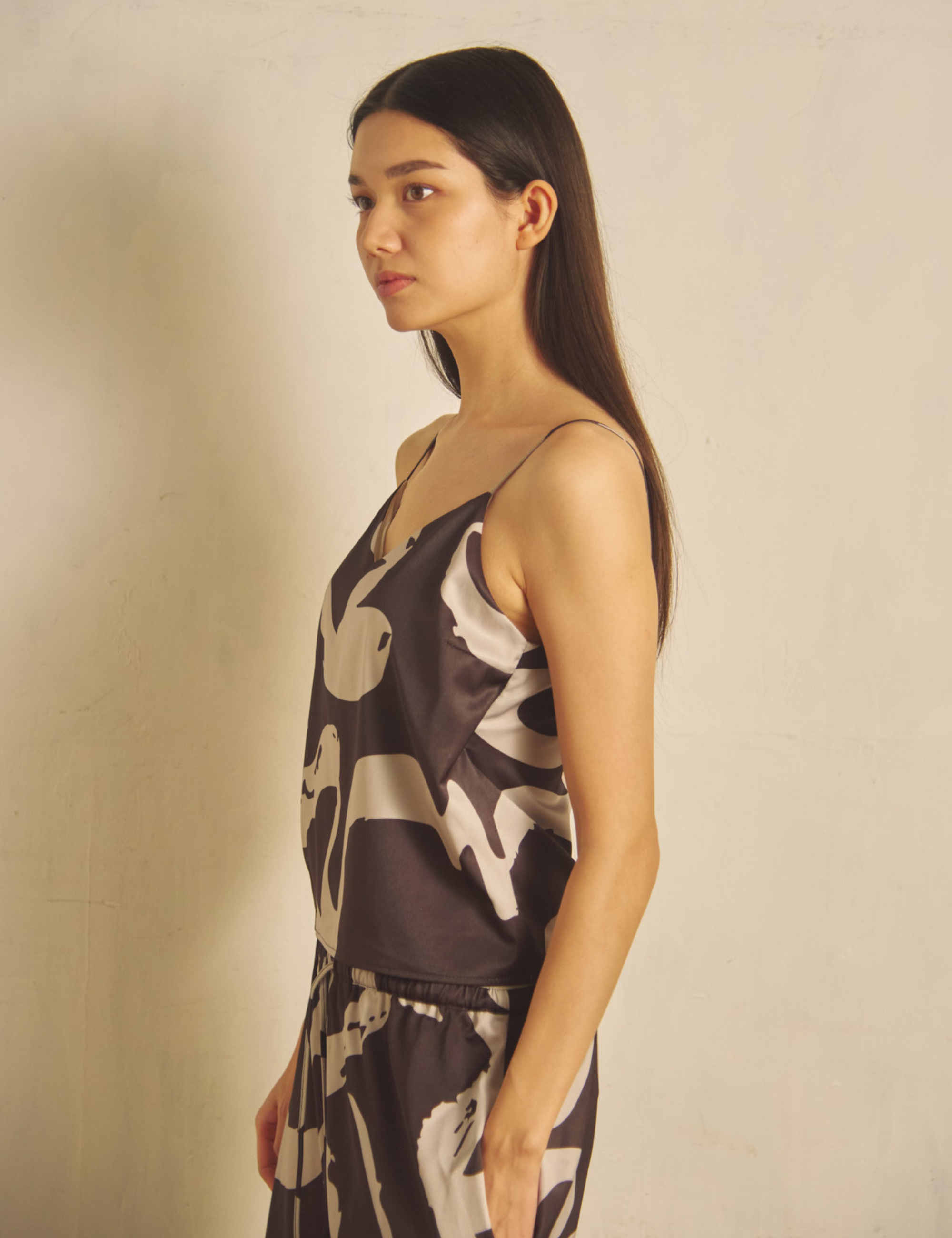 Fude Silky Satin Camisole / Karecha (brown)