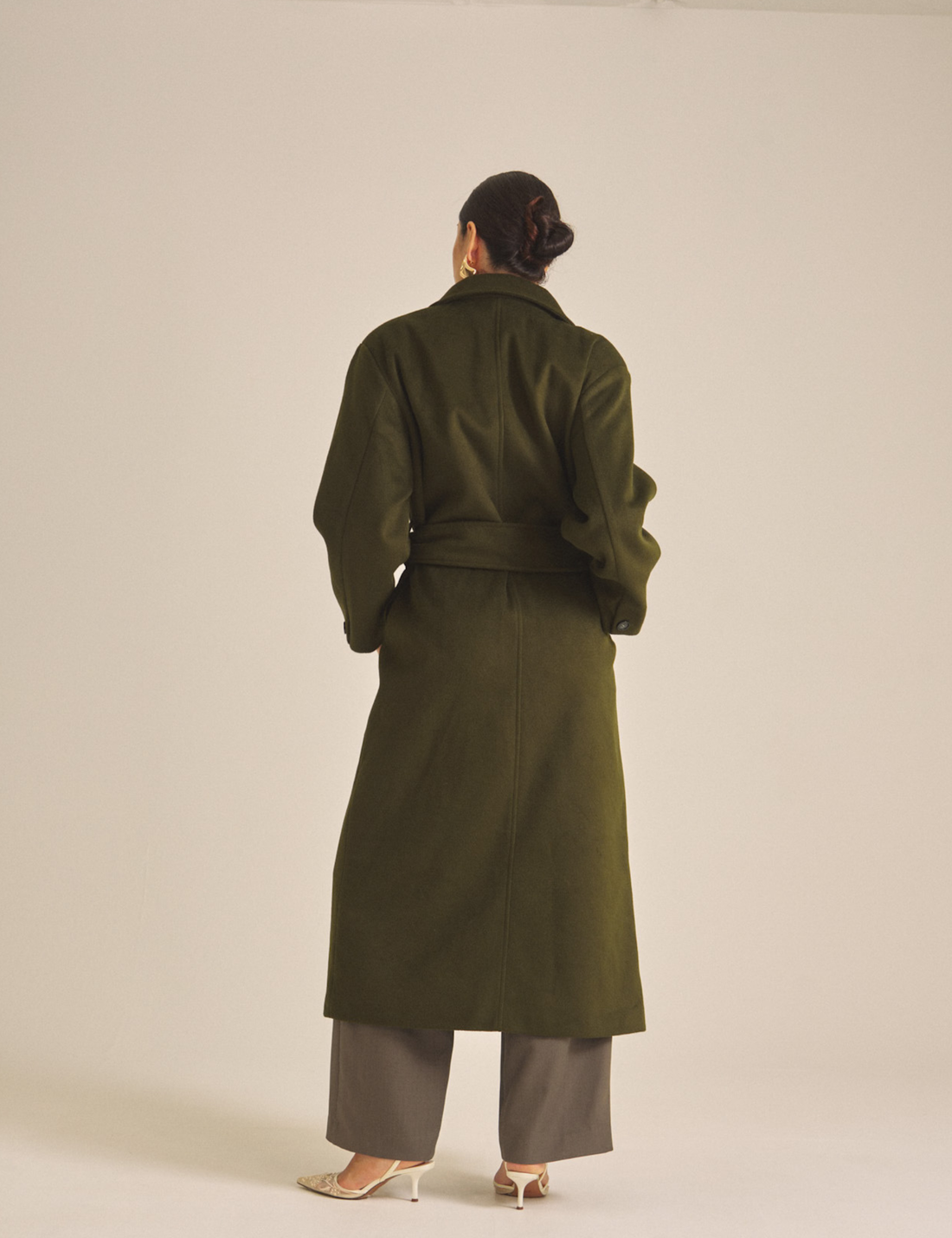 【11月中旬発送】Elegant Kimono Long Coat / 抹茶色(matcha)