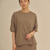 Relaxed Graceful Silhouette Tee / 紫鼠(charcoal)
