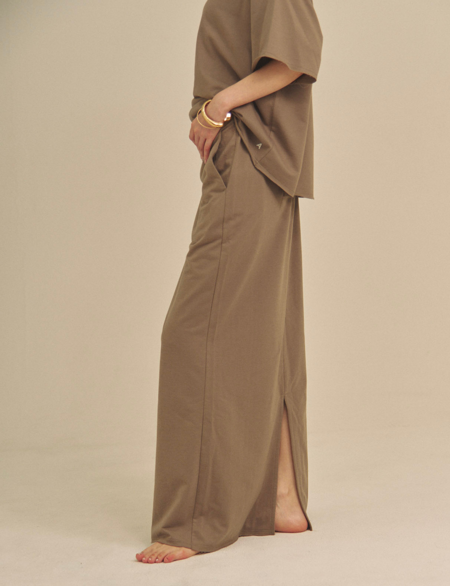 Gentle Line Lounge Skirt / 紫鼠(charcoal)