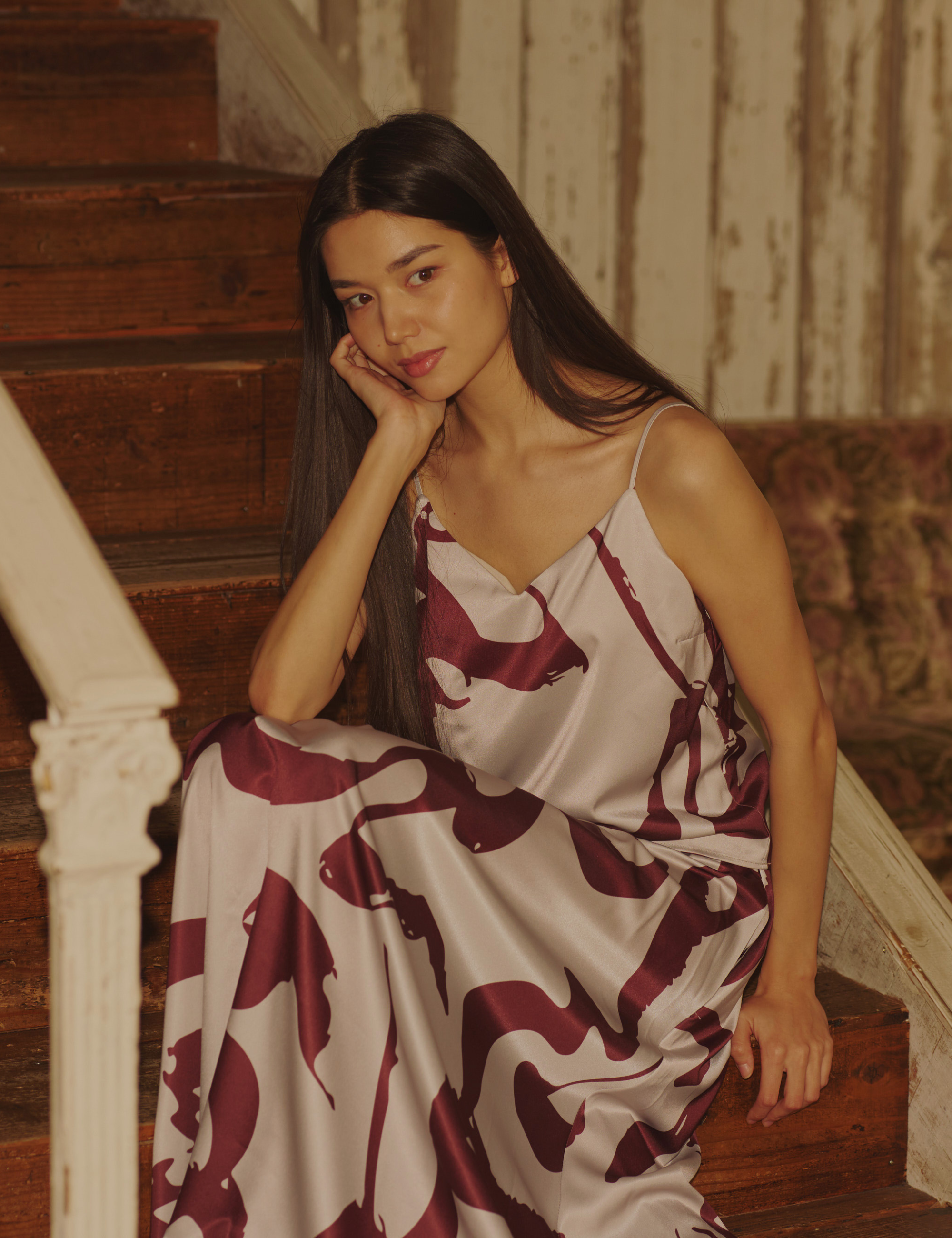 Fude Silky Satin Camisole / Gofun (Ivory)