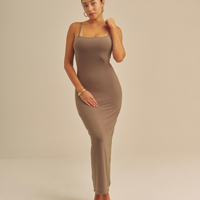 【9/27より発送】Aura Fit Padded Maxi Camisole Dress / 紫鼠(charcoal)