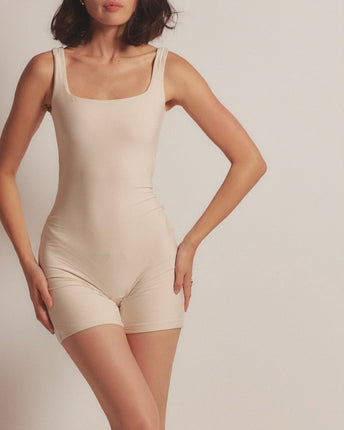 AuraFit Padded Jumpsuit / 胡粉(off white)