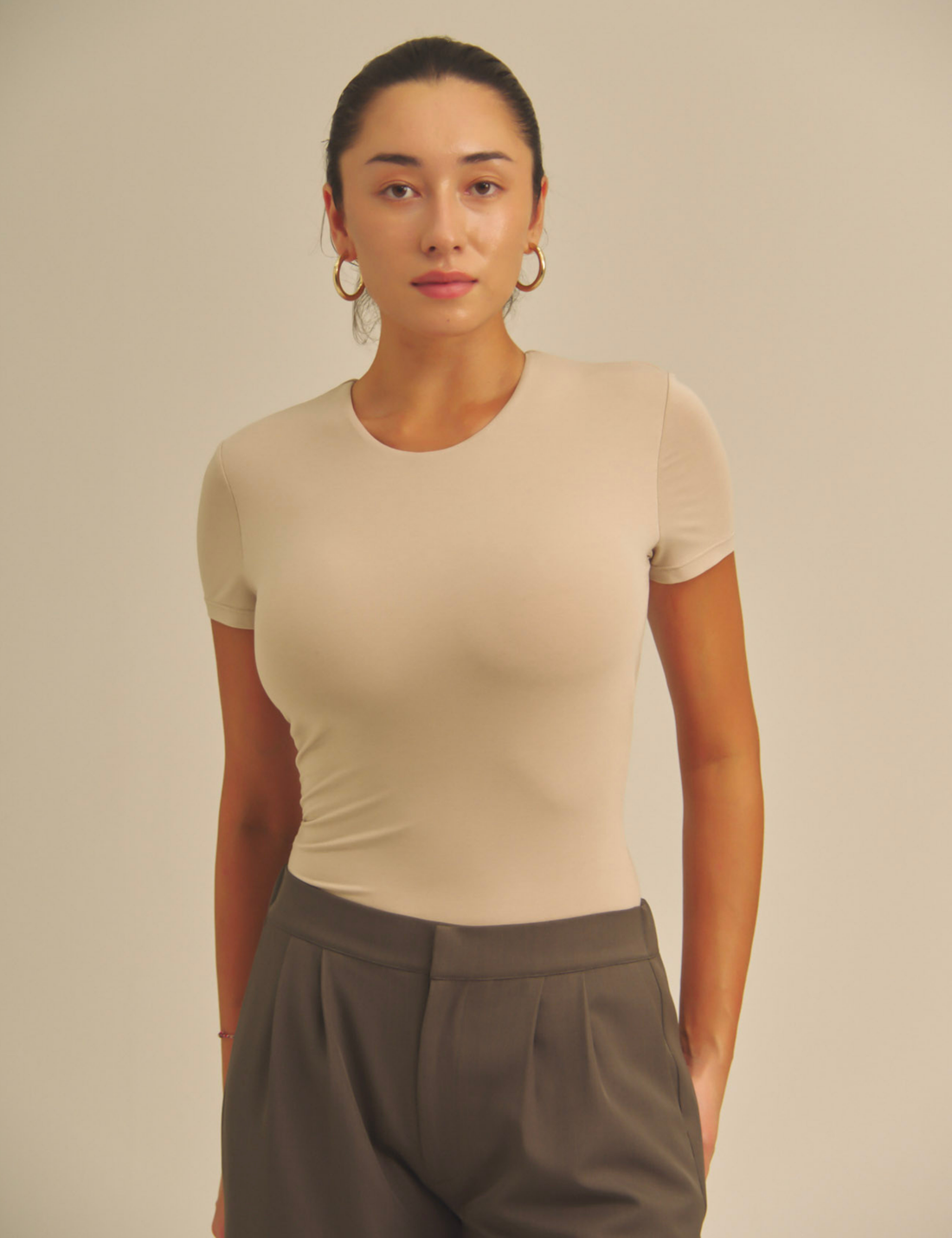 Aurafit Padded Tee / 亜麻色(greige)
