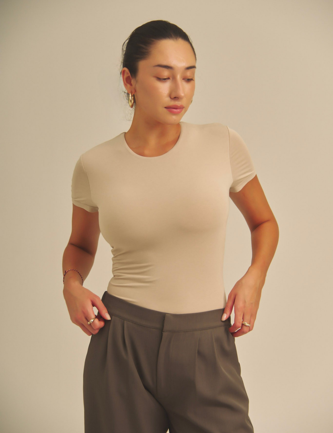 Aurafit Padded Tee / 亜麻色(greige)