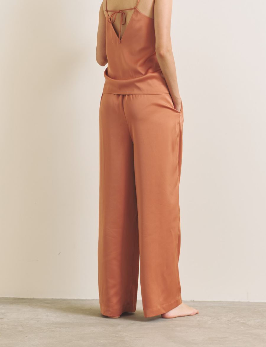 Soft Terra Satin Pants / 琥珀(orange)