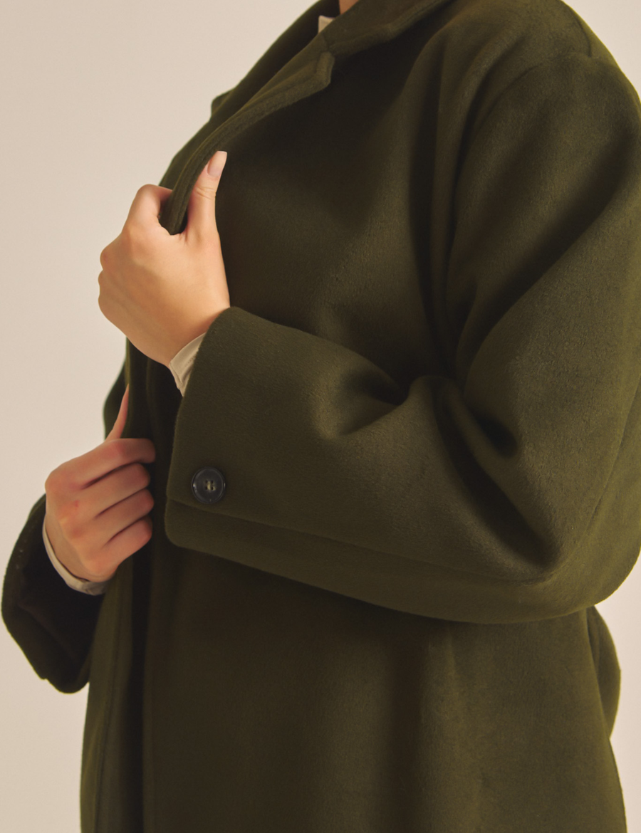 【11月中旬発送】Elegant Kimono Long Coat / 抹茶色(matcha)
