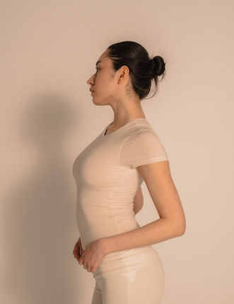 AuraFit Padded Tee / 胡粉(off white)