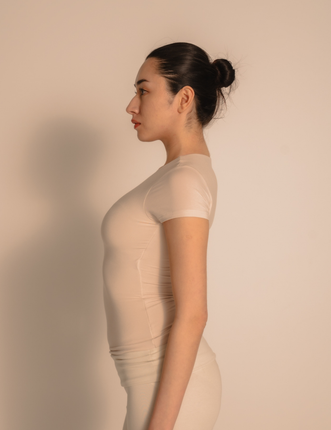 AuraFit Padded Tee / 胡粉(off white)
