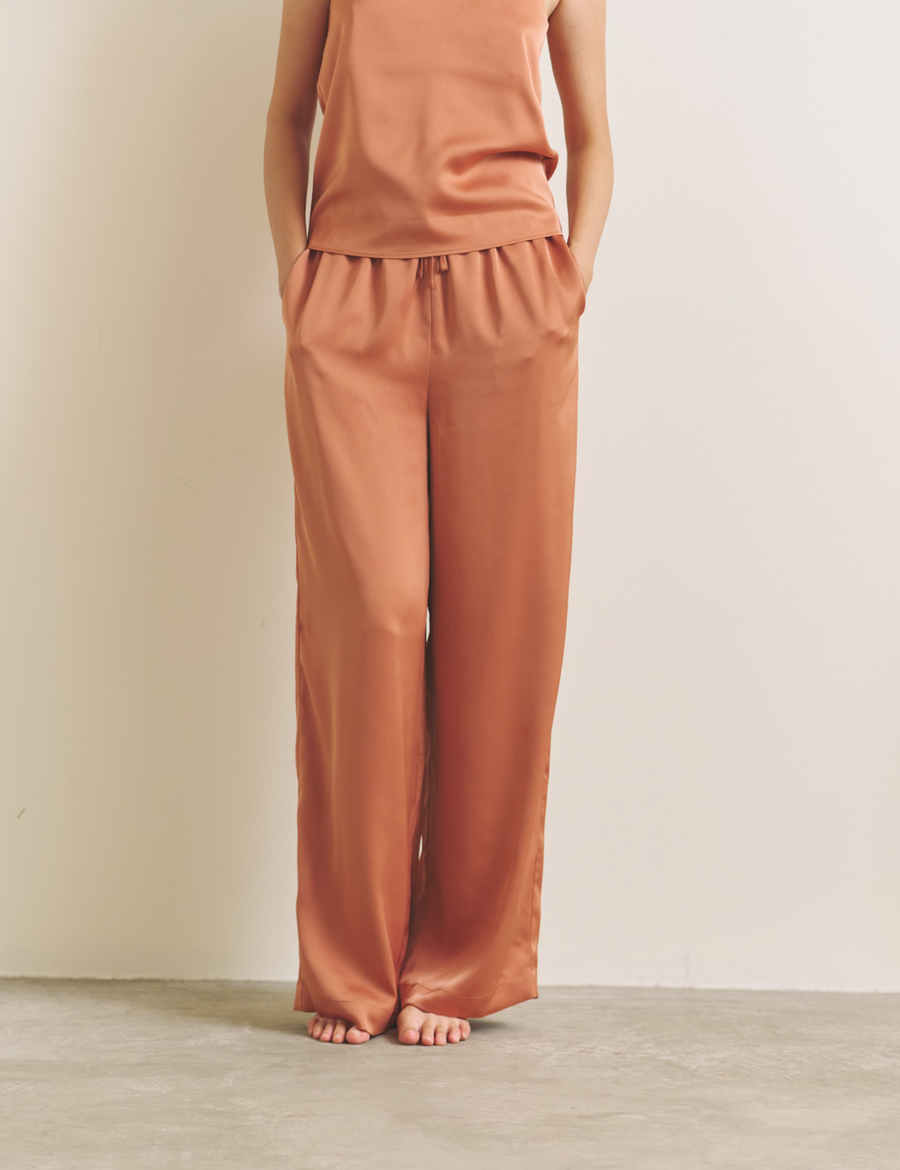 Soft Terra Satin Pants / 琥珀(orange)