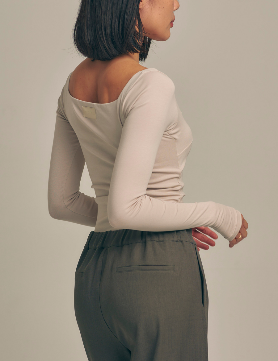 Dreamy×WABISABI long sleeve top / 枯野(ivory beige)