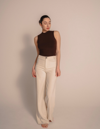 AuraFit NeckHug Padded Tank / 枯茶(brown)