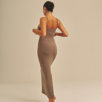 【9/27より発送】Aura Fit Padded Maxi Camisole Dress / 紫鼠(charcoal)