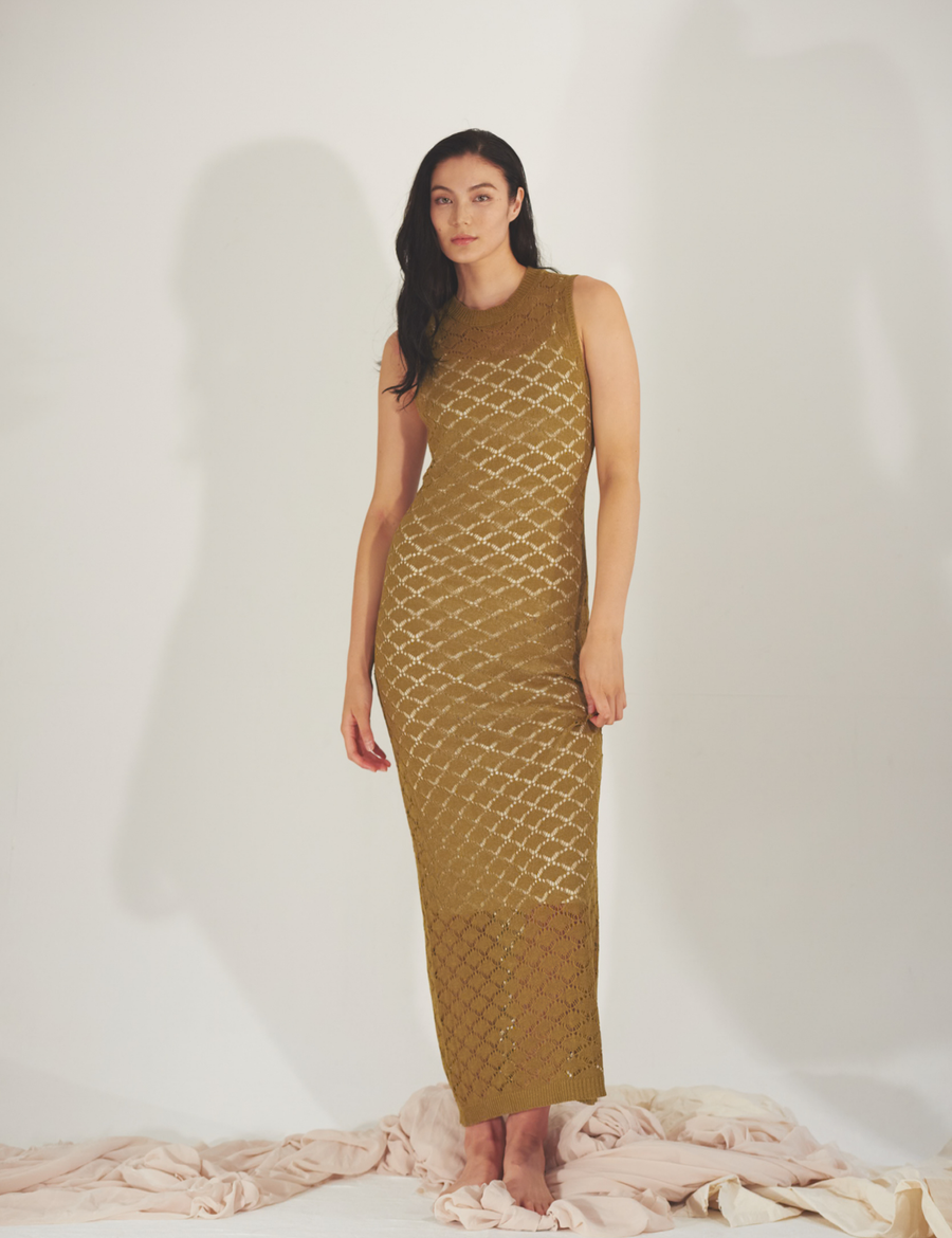 Ocean Breeze Elegant Knit Dress / 抹茶(matcha)