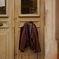 【10月中旬発送】Vegan leather city jacket / 葡萄茶(burgundy)