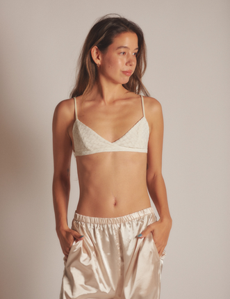 Sunlit Winery Silky Bralette / 亜麻(gold)
