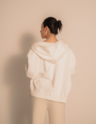 Reversible Luxe Hoodie / 胡粉(off white)