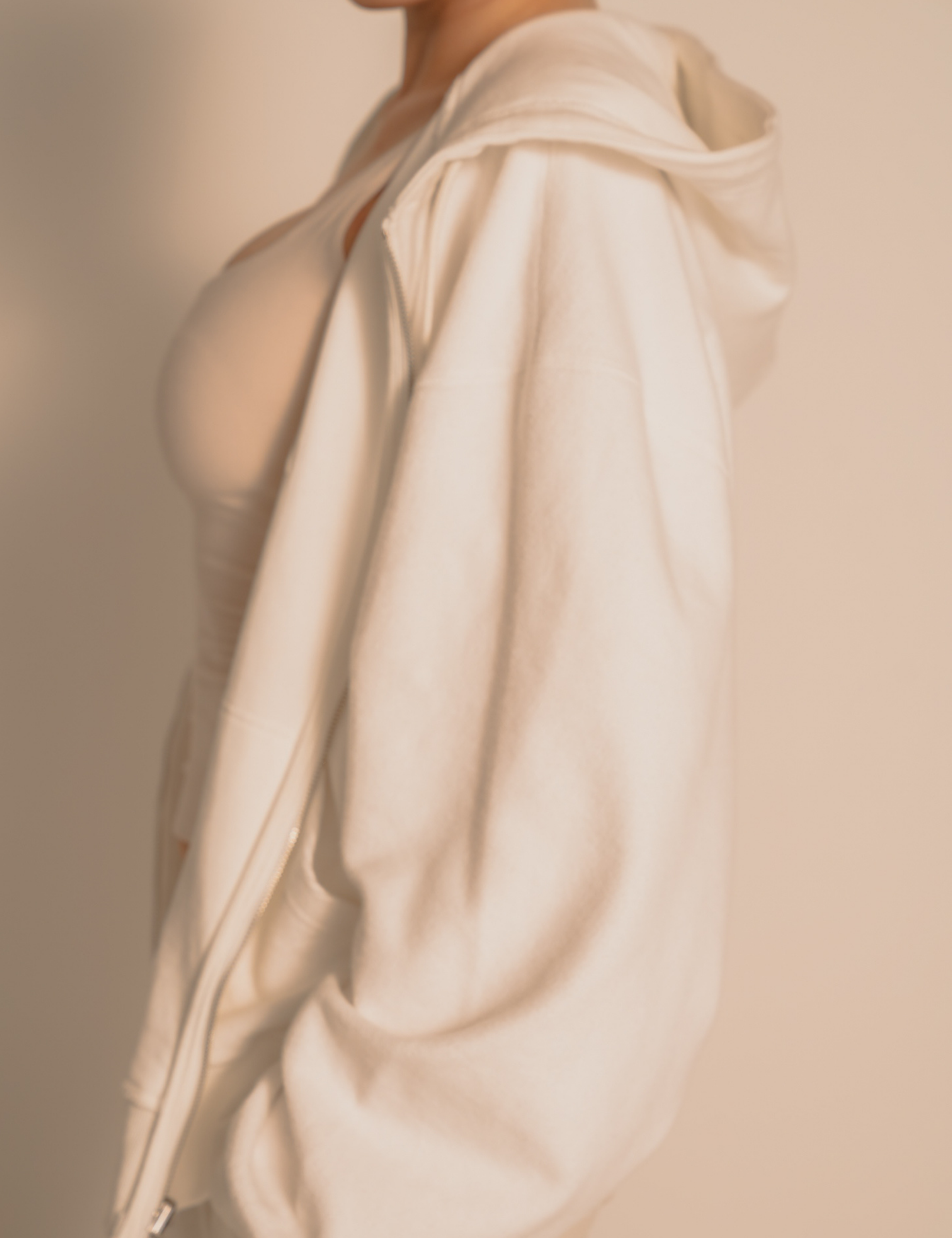 Reversible Luxe Hoodie / 胡粉(off white)