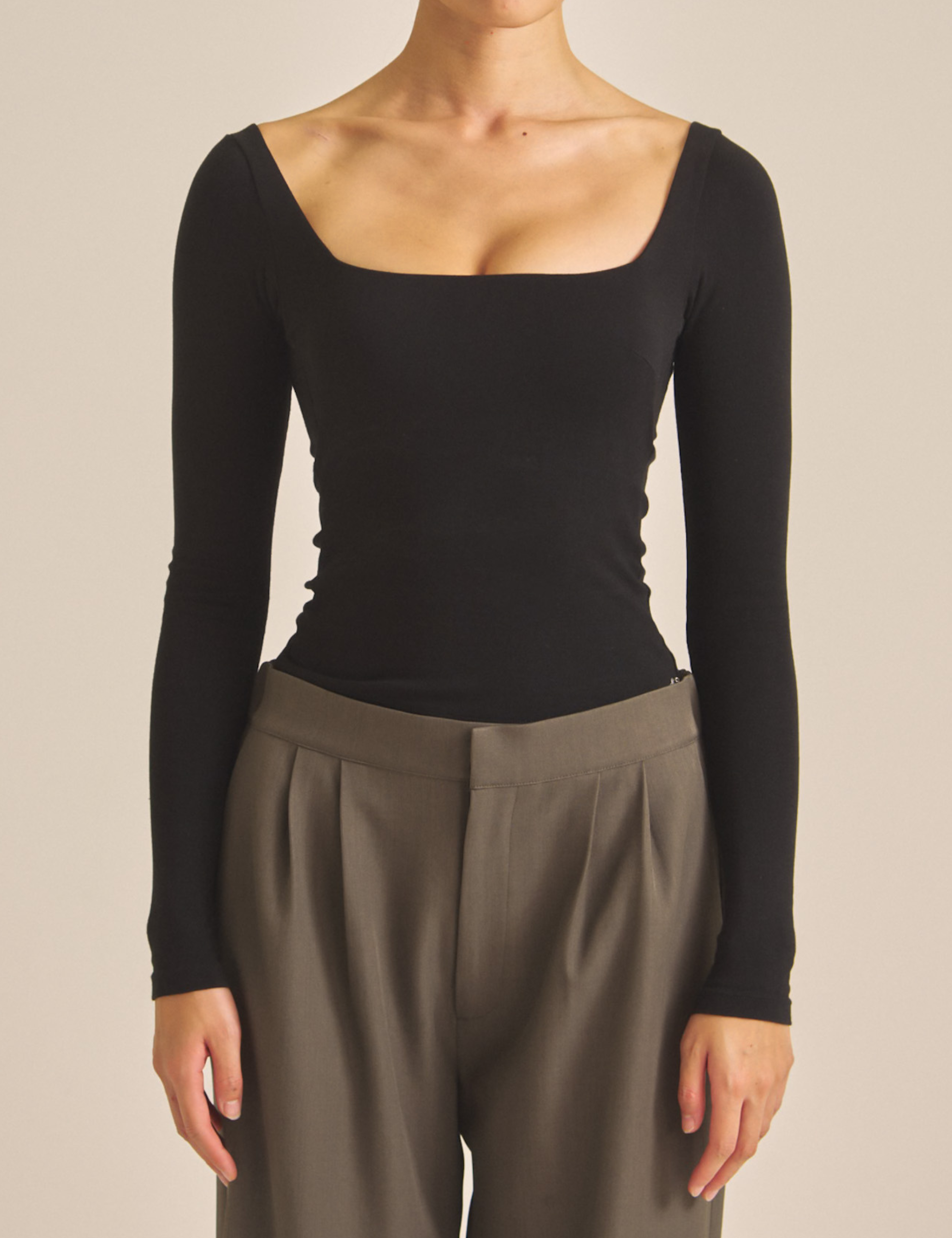 Dreamy×WABISABI long sleeve top / 墨(black)