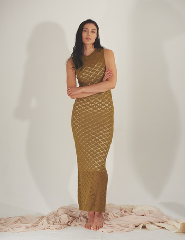 Ocean Breeze Elegant Knit Dress / 抹茶(matcha)